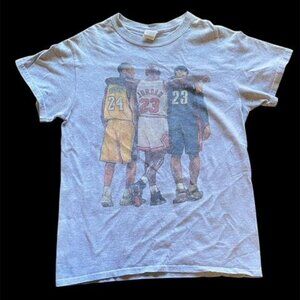 Michael Jordan Kobe Bryant Lebron James Grey Gray Tee Size Small